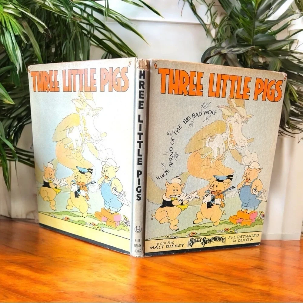 VINTAGE 1933 Walt Disney Three Little Pigs Silly Symphony Illustrated Book